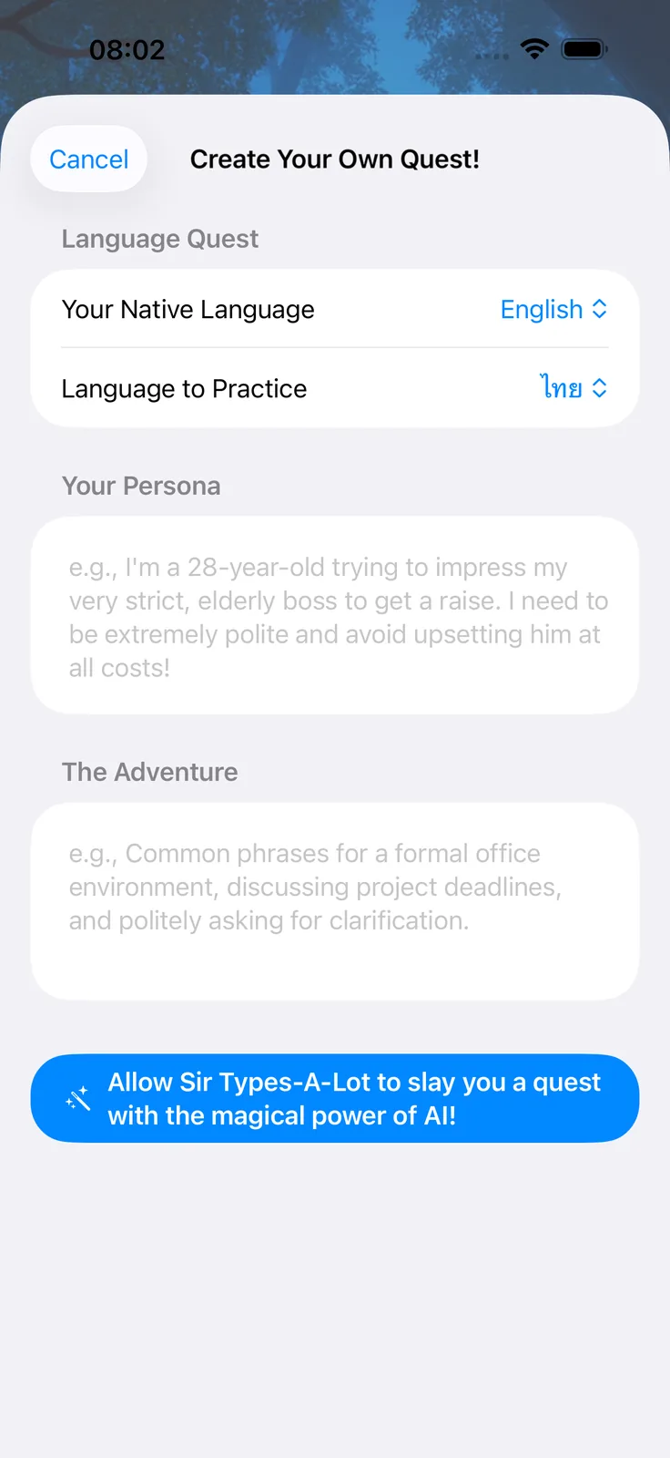 Create your own quest in Knightshire