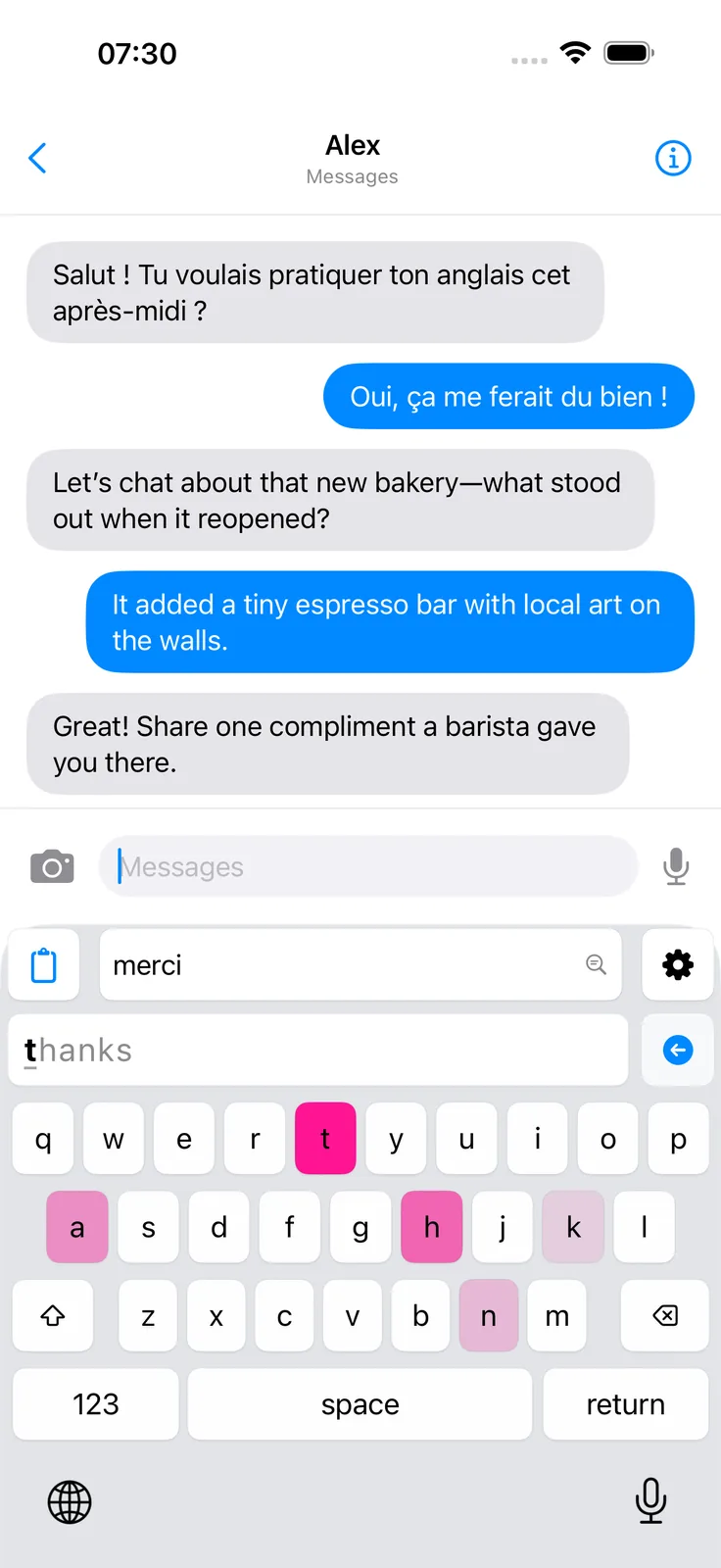 Capture d'Écran de Traduction